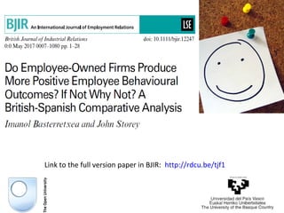 Link to the full version paper in BJIR: http://rdcu.be/tjf1
 