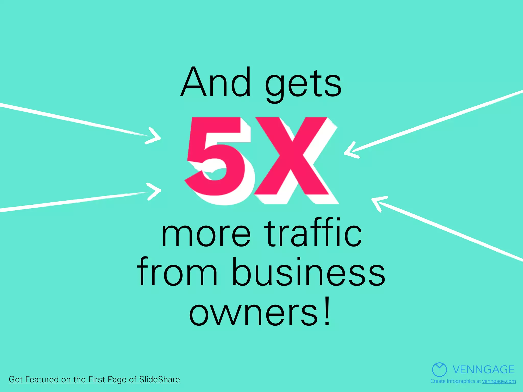 And gets
more trafﬁc
from business
owners!
VENNGAGE
Create Infographics at venngage.comGet Featured on the First Page of SlideShare
 