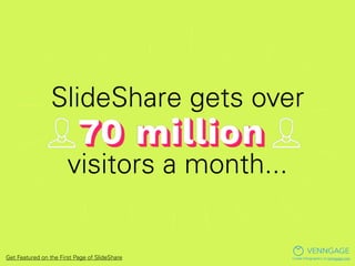 SlideShare gets over
visitors a month...
VENNGAGE
Create Infographics at venngage.comGet Featured on the First Page of Sli...