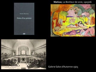 Matisse, Le Bonheur de vivre, 1905/06 
Galerie Salon d’Automne 1905 
 