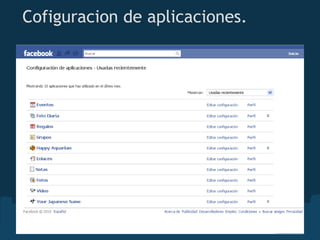 Cofiguracion de aplicaciones.
 