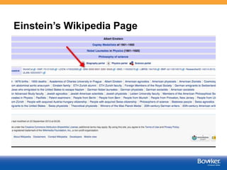 Einstein’s Wikipedia Page
 