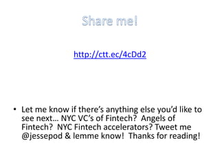 The Fintech Startups of NYC - 2014