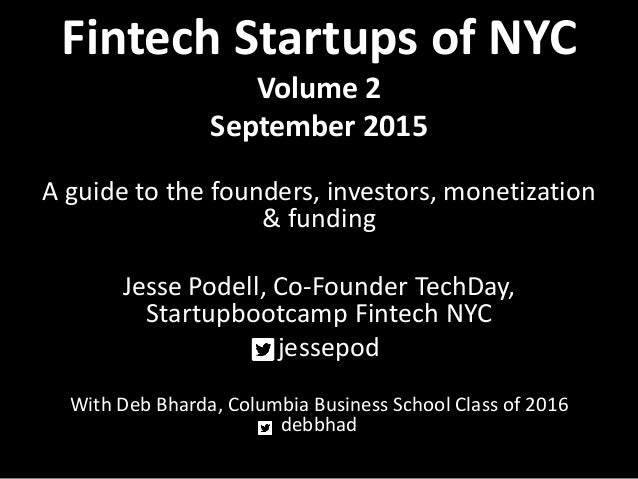 Fintech Startups of NYC 2015