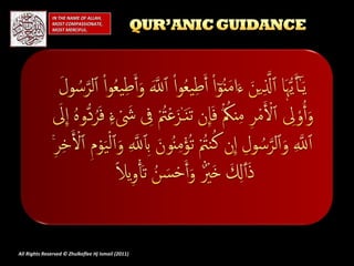 All Rights Reserved © Zhulkeflee Hj Ismail (2011 ) IN THE NAME OF ALLAH, MOST COMPASSIONATE, MOST MERCIFUL. 