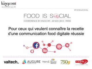 #FOODisSOCIAL

Pour ceux qui veulent connaître la recette
d'une communication food digitale réussie

……………………………………………………………………………………….…………

 