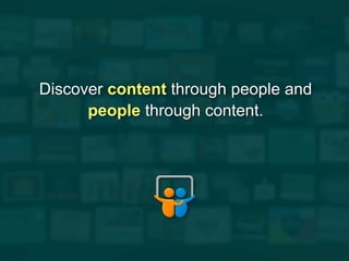 Discover content through people and
people through content.
 