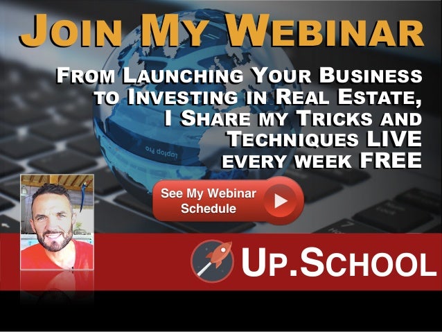 FROM LAUNCHING YOUR BUSINESS
TO INVESTING IN REAL ESTATE,
I SHARE MY TRICKS AND
TECHNIQUES LIVE
EVERY WEEK FREE
JOIN MY WE...