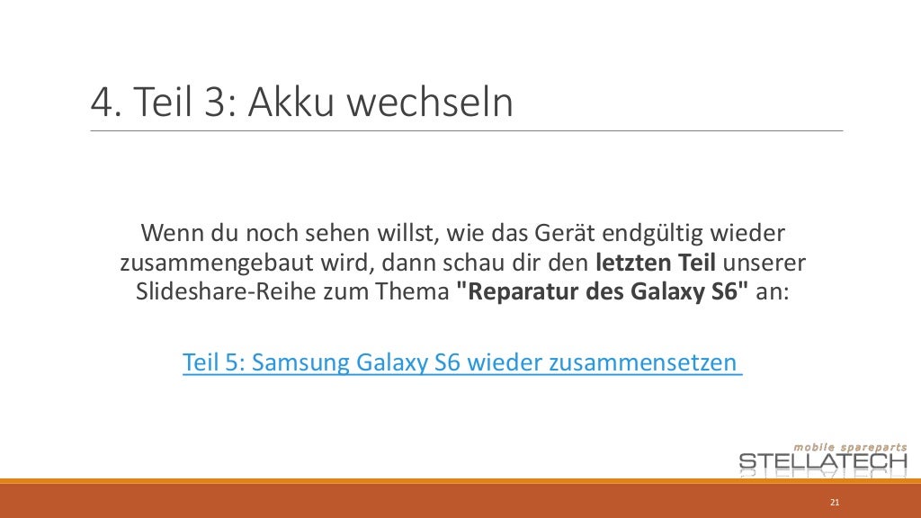 Tutorial: Samsung Galaxy S6 Reparatur - Teil 3: Akku wechseln