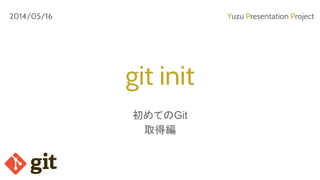 git init
初めてのGit
取得編
2014/05/16
 