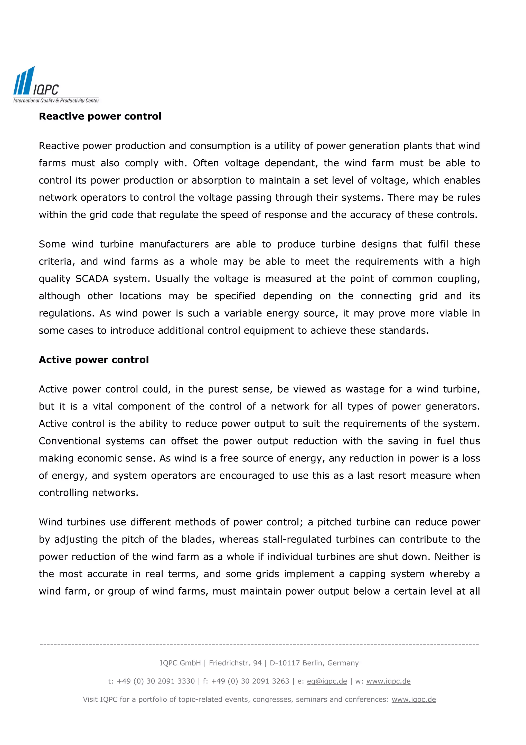 Grid Integration: Requirements for Wind Turbines | PDF