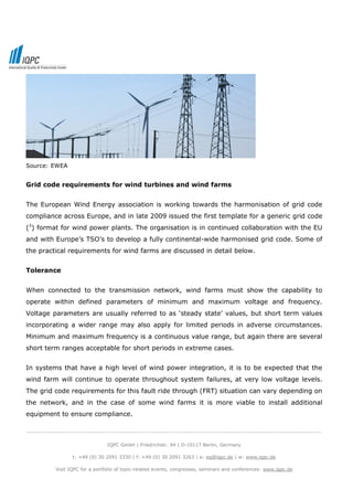 Grid Integration: Requirements for Wind Turbines | PDF | Internet of ...