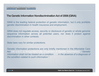The Genetic Information Nondiscrimination Act of 2008 (GINA)!
GINA is the leading federal protection of genetic informatio...