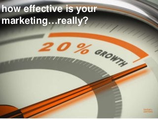 how effective is your
marketing…really?
 