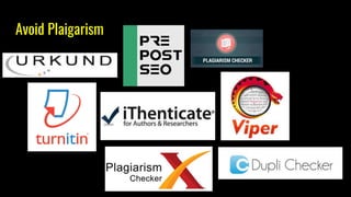Avoid Plaigarism
 