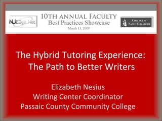 Elizabeth Nesius Writing Center Coordinator Passaic County Community College ,[object Object]