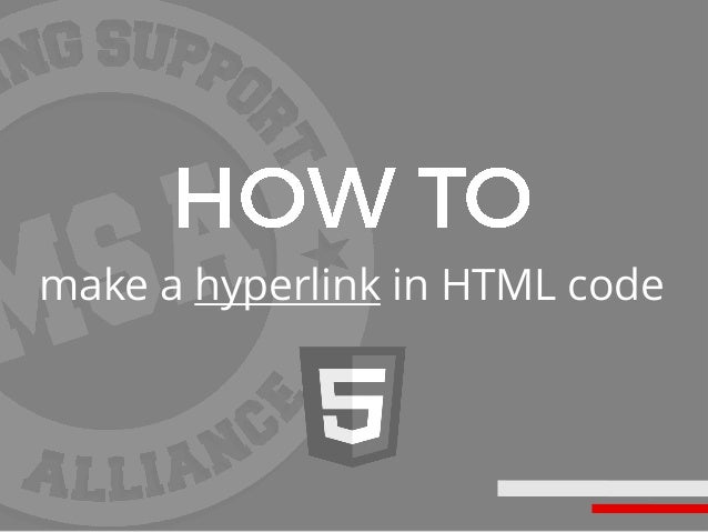 How to make a hyperlink in HTML code