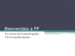 Bienvenidos a FP
Por Carlos Ali Vendrell Aguilar
I.E.S Leopoldo Queipo
1
 