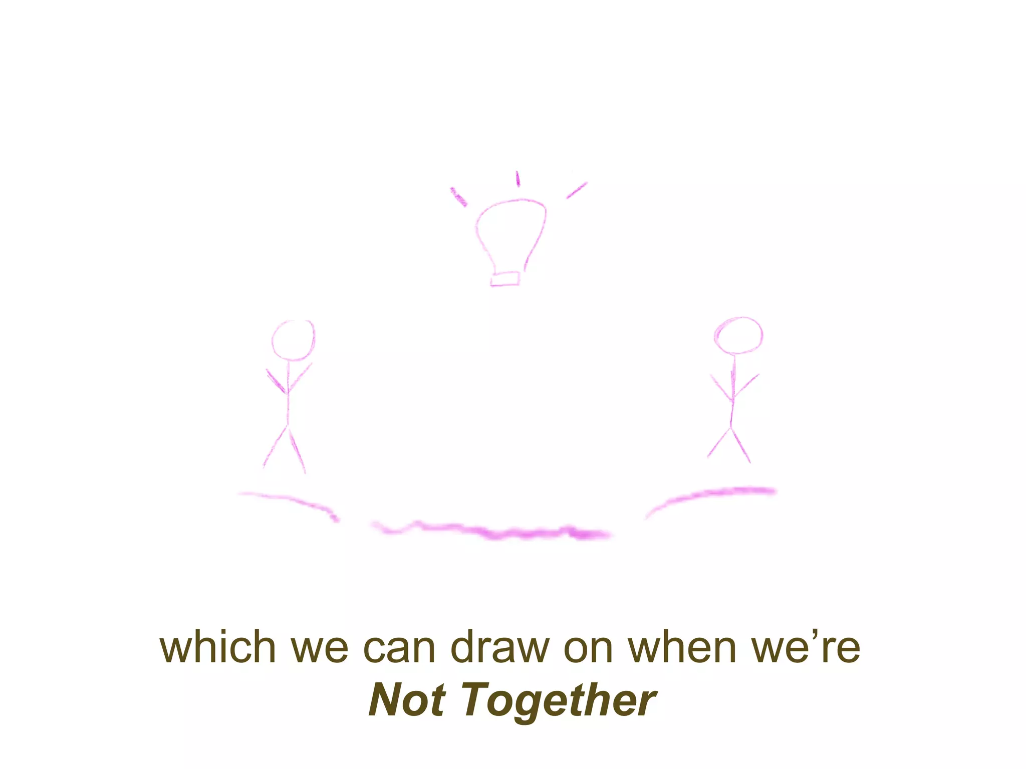 which we can draw on when we’re
         Not Together
 