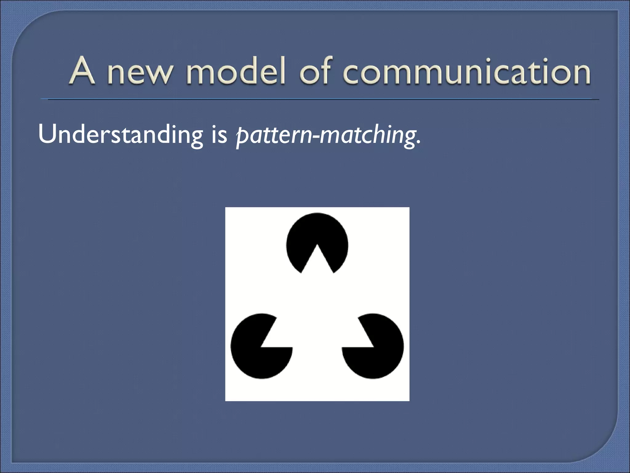 Understanding is  pattern-matching. 