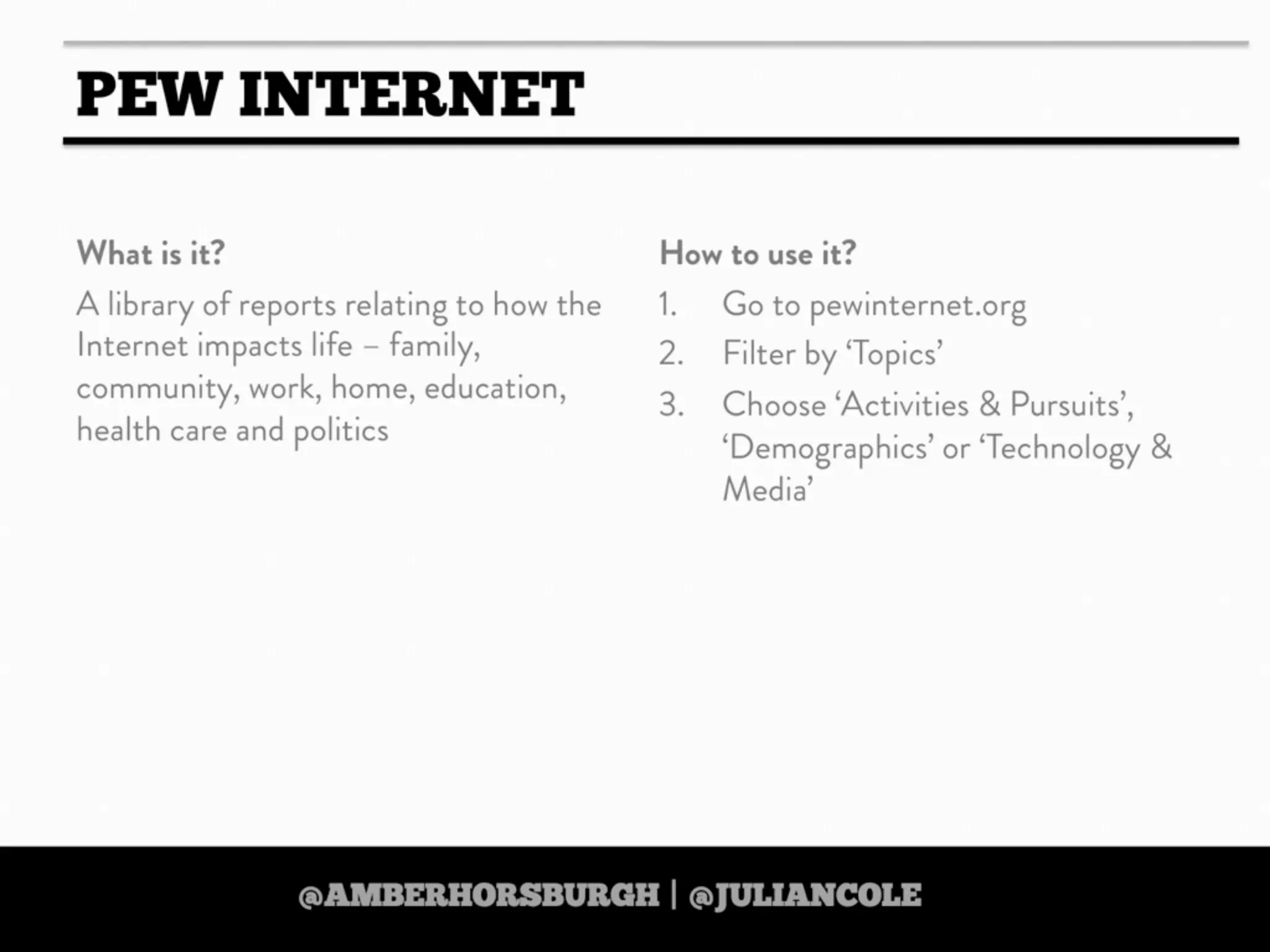 https://twitter.com/amberhorsburgh https://twitter.com/juliancole
 