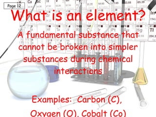 What is an element? ,[object Object],[object Object],[object Object],Page 12 