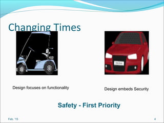 Changing Times
Feb. ‘15 4
Design embeds SecurityDesign focuses on functionality
Safety - First Priority
 