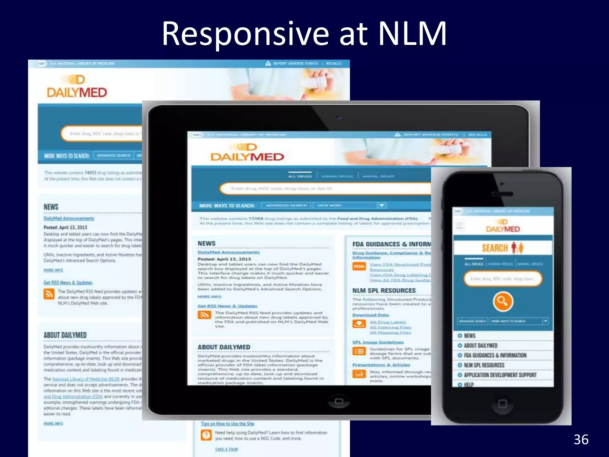 Responsive at NLM
36
 