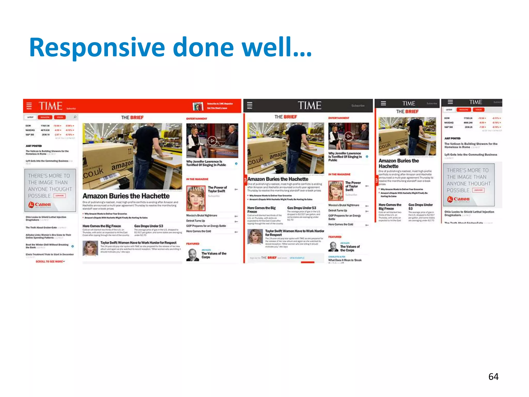 Responsive done well…
64
 