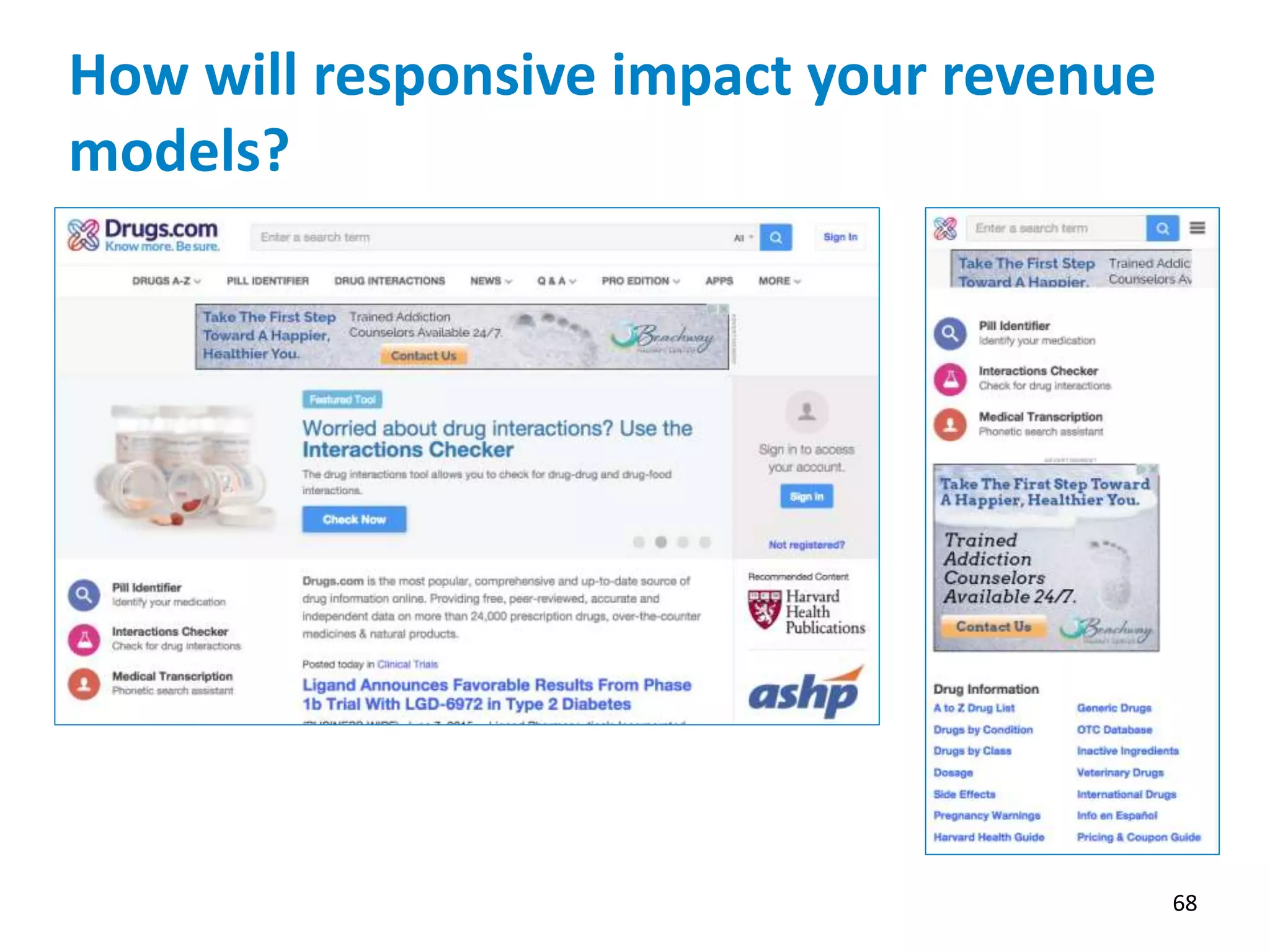 How will responsive impact your revenue
models?
68
 