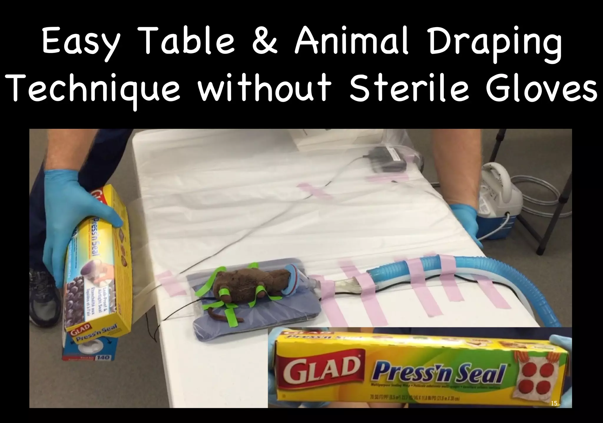 Easy Table & Animal Draping
Technique without Sterile Gloves
15
 