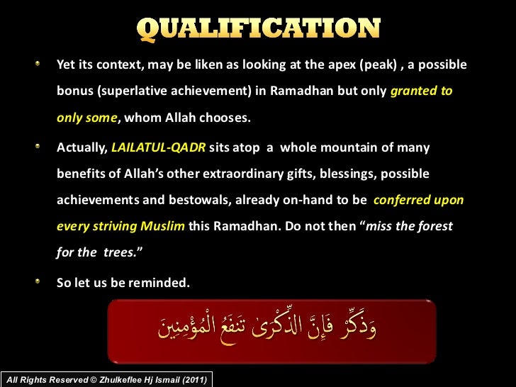 Slideshare Lailatul Qadr Darul Ramadhanreflection 2011