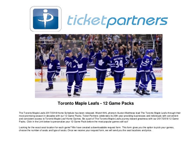 Toronto Maple Leafs- Entertain and Enjoy Live for the 2017 ...