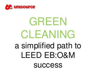 GREEN
CLEANING
a simplified path to
LEED EB:O&M
success
 