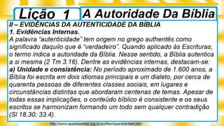 Slideshare Lição 1, A Autoridade Da Bíblia, 1tr22, Pr Henrique, EBD NA TV