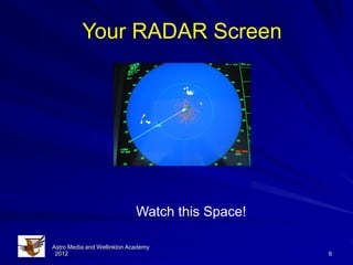 Your RADAR Screen




                             Watch this Space!

Astro Media and Wellinkton Academy
 2012                                            9
 