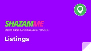 Making digital marketing easy for recruiters
Listings
1
 