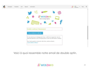 44	
  
Voici à quoi ressemble notre email de double optin.
 