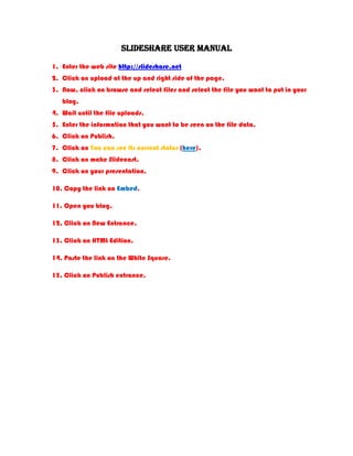 Slideshare Manual | DOCX