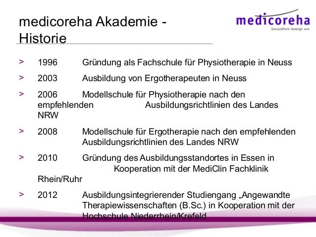 Medicoreha Welsink Akademie Ausbildung Physiotherapie Ergotherapie