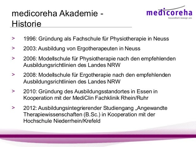 Medicoreha Welsink Akademie Ausbildung Physiotherapie Ergotherapie