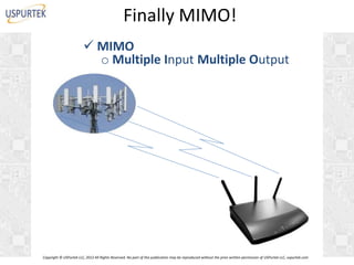 Finally MIMO!
 MIMO
o Multiple Input Multiple Output

Copyright © USPurtek LLC, 2012 All Rights Reserved. No part of this publication may be reproduced without the prior written permission of USPurtek LLC, uspurtek.com

 