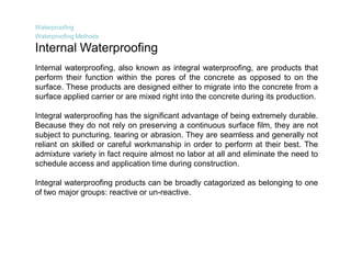 Integral Crystalline Waterproofing Technology | PDF