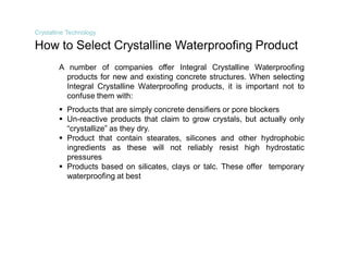 Integral Crystalline Waterproofing Technology | PDF