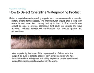 Integral Crystalline Waterproofing Technology | PDF