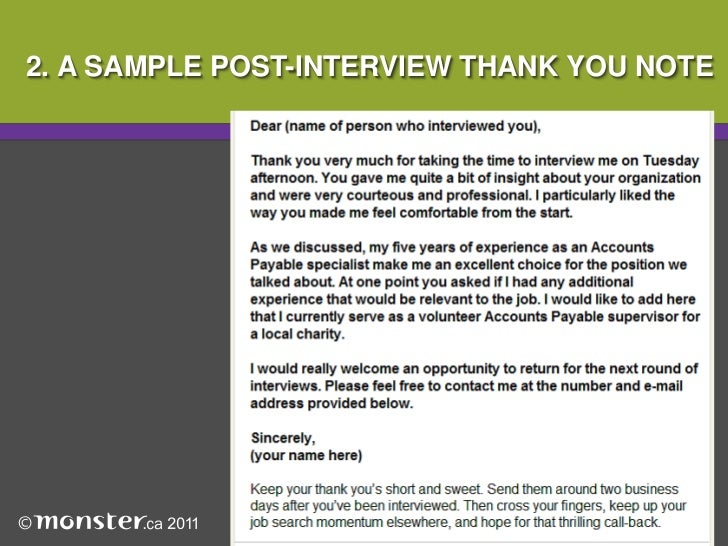 post interview thank you note