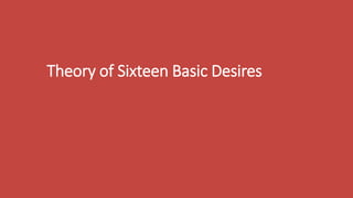 Theory of Sixteen Basic Desires
 