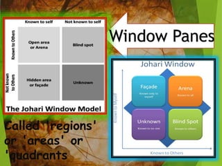 Window Panes
Called 'regions'
or 'areas' or
'quadrants'
 