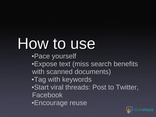 SlideShare for Gov usage (talk at New Media series0