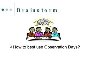 Brainstorm How to best use Observation Days? 